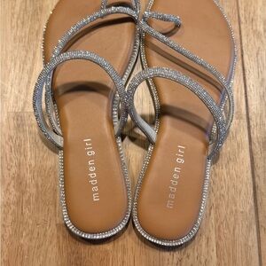 Madden Girl Sparkling Silver Sandals